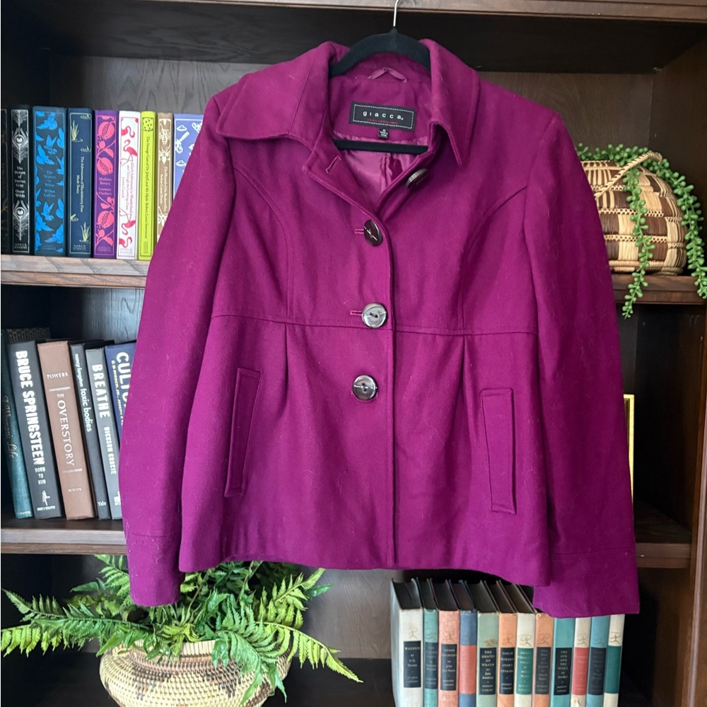 Giacca Women's Magenta Pea Coat